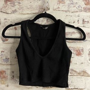 Black Low V-Cut Tank